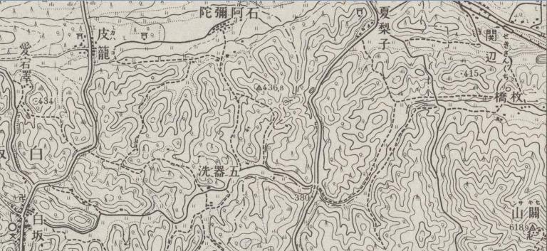 白坂～夏梨の道　明治43年地図