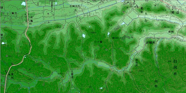 白坂～夏梨の道　現代地図